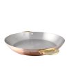 6737 Mauviel M'heritage M'150b Grosse Runde Pfanne mit zwei Bronzegriffe, Paella Pfanne