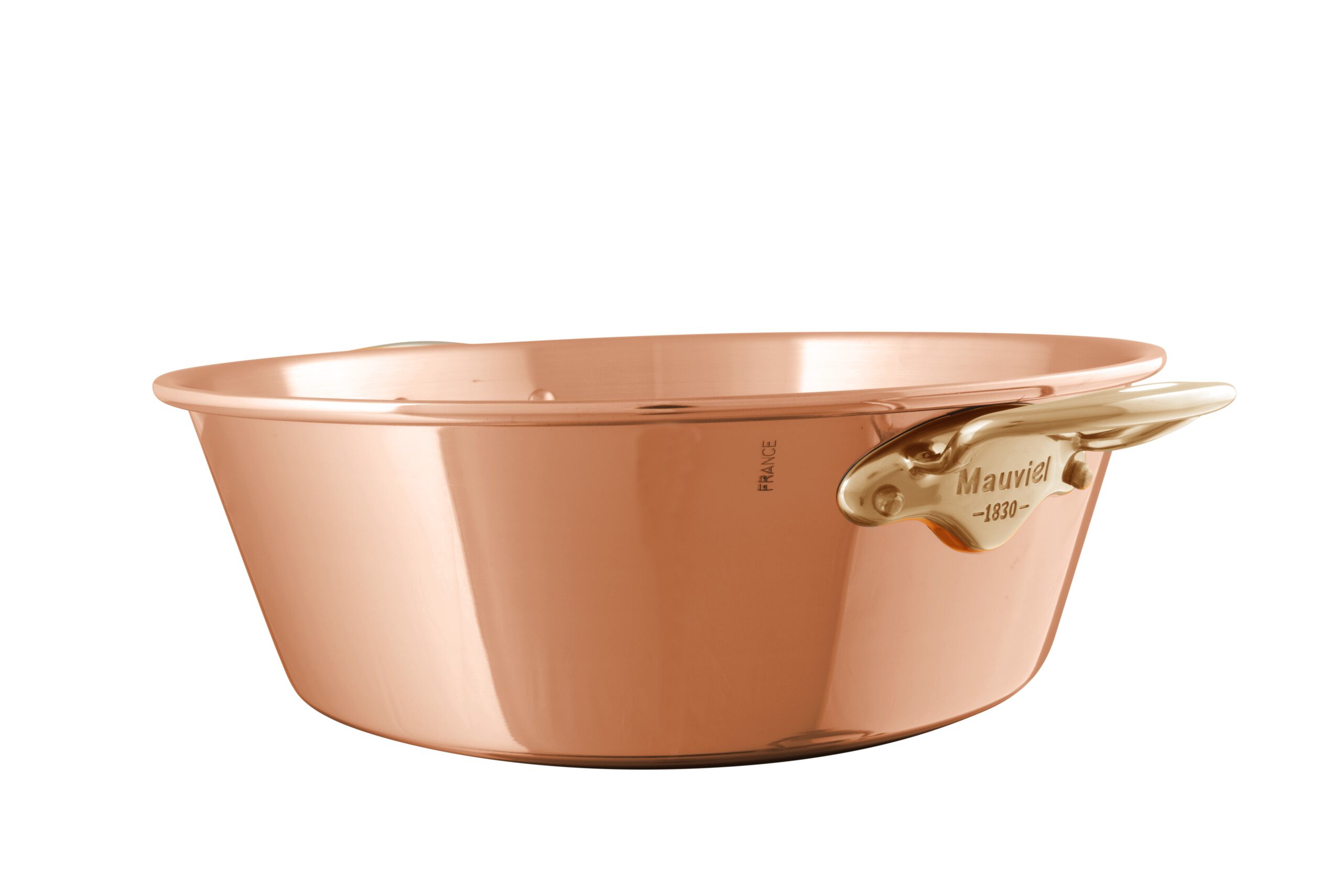 Mauviel Kupfer Marmeladentopf glatt, Bronzegriffe