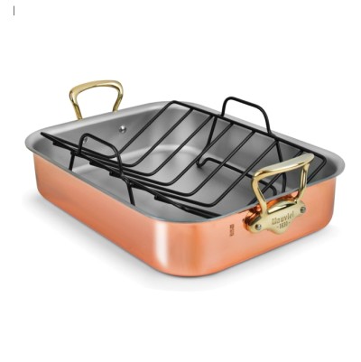 Mauviel Kupfer Bräter M200B mit Rösteinsatz