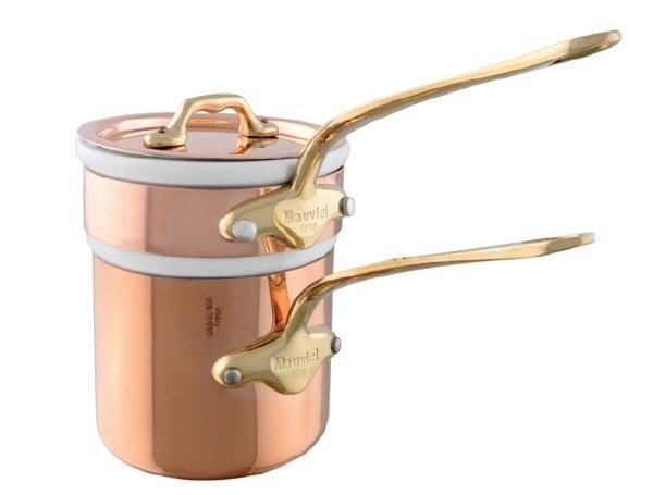 Mauviel M'150b Kupfer Bain Marie 3-teilig Bronzegriffe