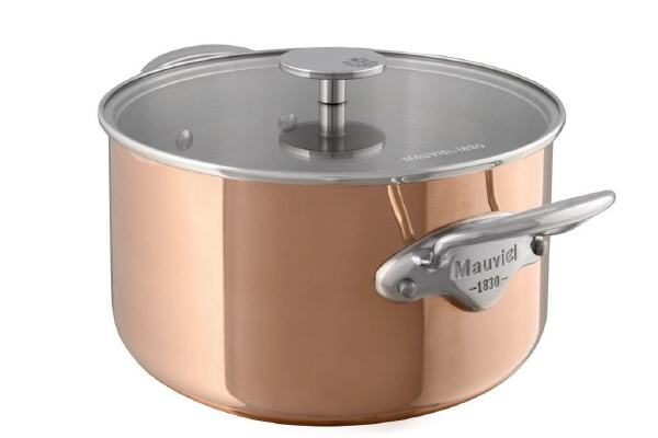Mauviel M'150s Kupfer Koch-/Bratentopf mit GLAS-Deckel