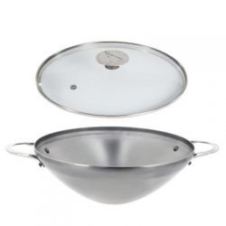 De Buyer Glasdeckel Edelstahlgriff und Wok