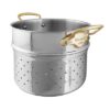 Mauviel M cook 3522 Edelstahl Pastaeinsatz, zwei Bronzegriffe - www.toepfeboutique.de