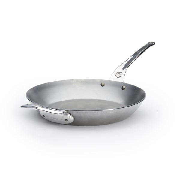 De Buyer Mineral B PRO Eisenpfannen - Pfannen aus Eisen mit Edelstahlgriff und Hilfsgriff